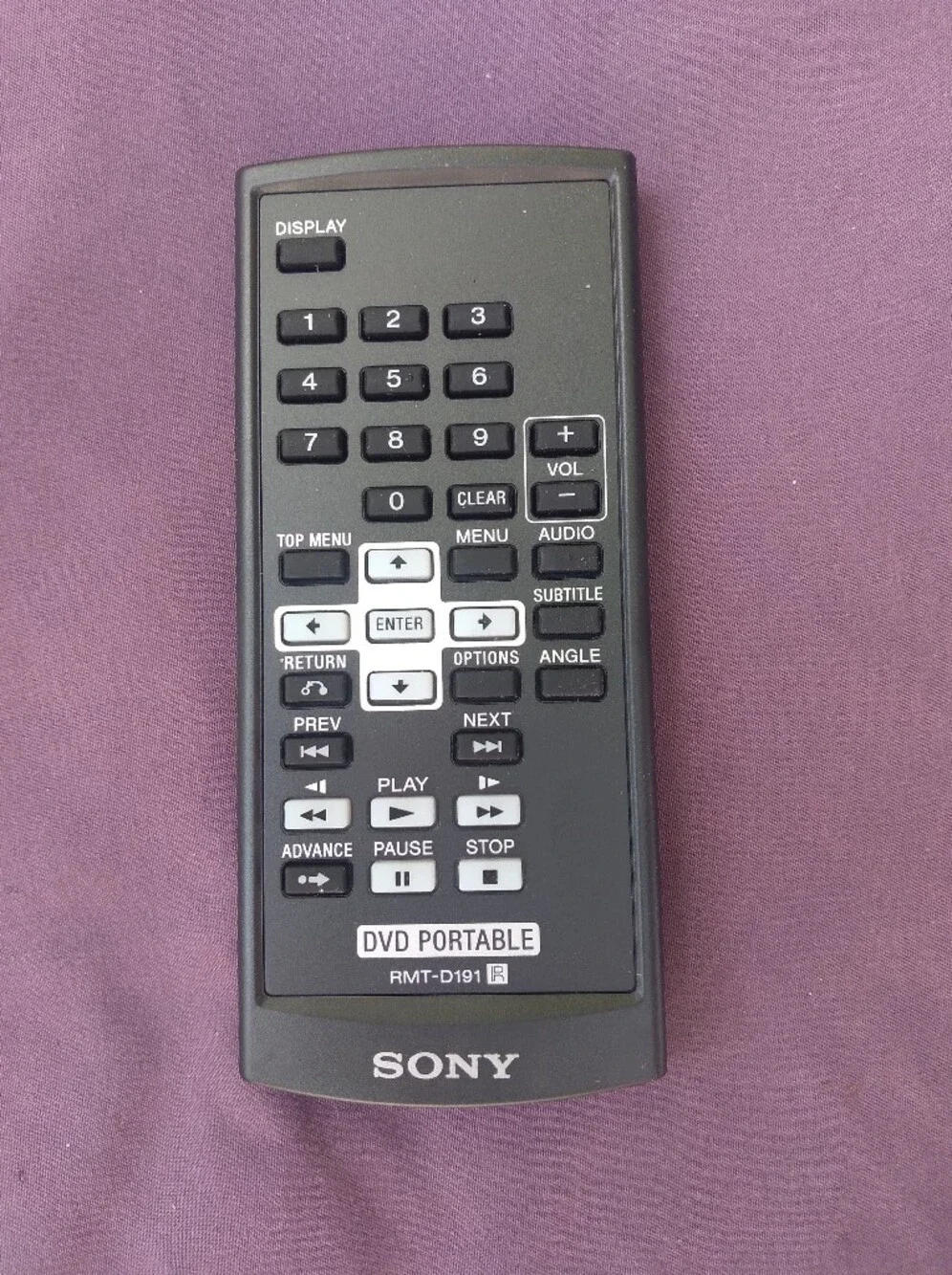 Sony Black Portable DVD Remote Control
